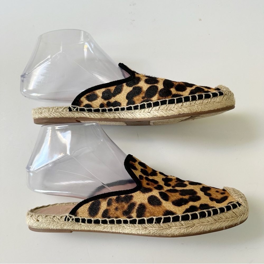 J. Crew Espadrille Mules Leopard Calf Hair Size 7 - Picture 3 of 10
